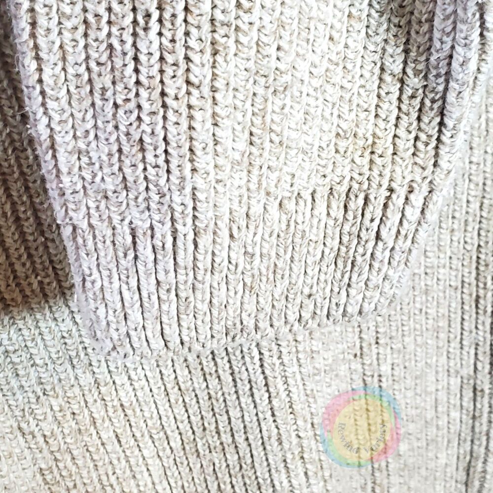 Vintage 90s Eddie Bauer Made in USA Quarter Zip Ribbed Sweater M - Picture 5 of 9